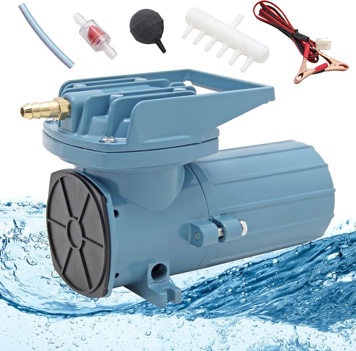 Amazon Hanchen エアーポンプ 18w 水槽 漁船用 酸素供給 水槽曝気 パワフル 12v 吐出量 38l 分 吐出口6つ 逆流防止弁付 お釣り用具 Hanchen エアポンプ 通販