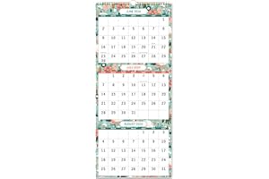 COBOLL 2024-2025 Wall Calendar - 3 Months Wall Calendar(Folded in one Month), May 2024 - Jun. 2025, 11.3" x 26" (when opened), Vertical Calendar green