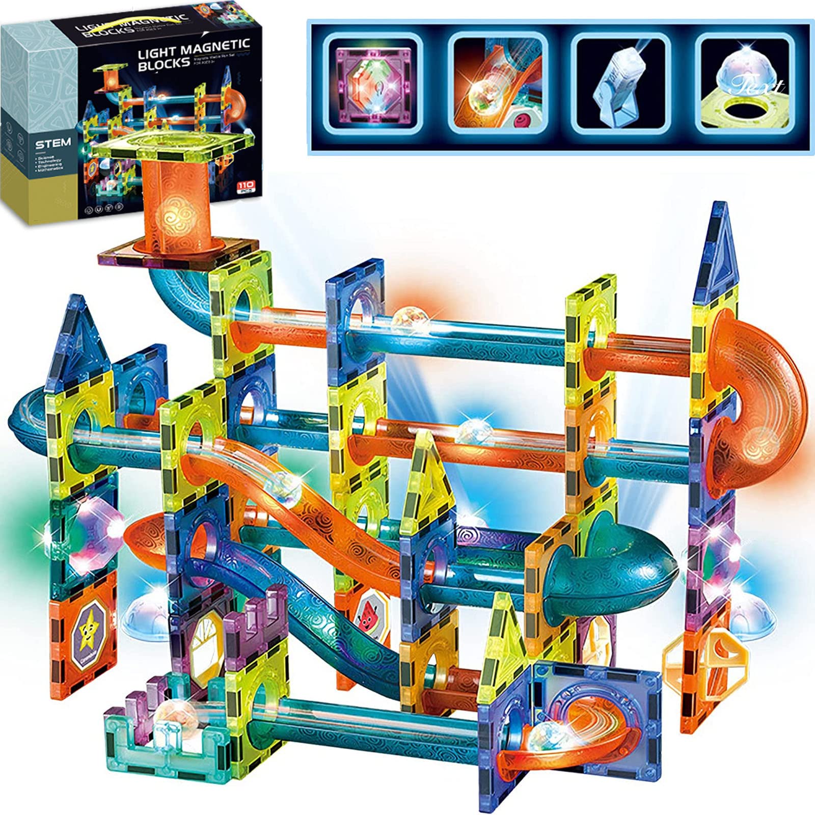 morkka Magnetic Building Blocks, STEM Montessori Toy for Children 3 4 5 6 7 8 Years 3D Educational Toy Building Blocks Set Construction Blocks Gift for Boys Girls Orbital Blocks Track Building