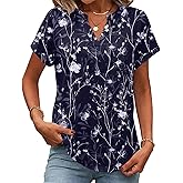 Zeagoo Womens Tops Short Sleeve Summer V Neck Shirts Work Blouses Business Outfits Fashion Clothing