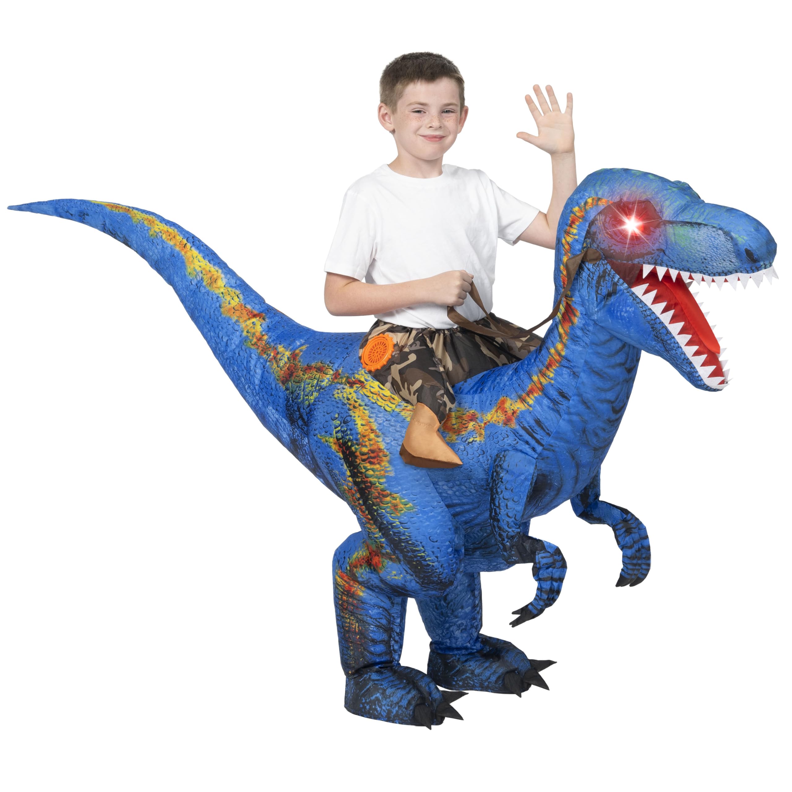 Spooktacular Creations Kids Halloween Inflatable Dinosaur Costume, LED ...