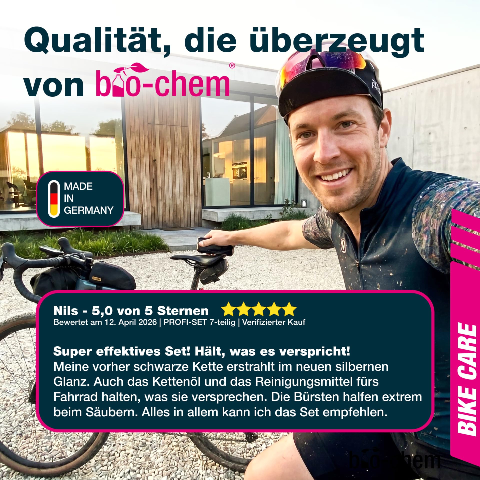 bio-chem Fahrrad Reinigungsset PROFI 7-teilig – Fahrradreiniger, Kettenreiniger Fahrradkette & Kettenöl Fahrrad – Premium Fahrrad Pflegeset & Fahrradreiniger Set für E-Bike, Rennrad & MTB 6