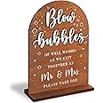 Stofinity Blow Bubbles Wedding Sign Stand - Bubbles For Wedding Send Off Ideas, Rustic Wedding Decor For Ceremony And Reception