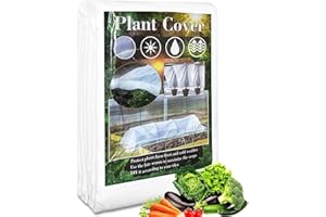 KIJAMILEE Plant Covers Freeze Protection, 10FT x 33FT 1.06 oz/yd² Reusable Frost Cloths for Outdoor Plants, Winter Tree Frost Blankets Plant Freeze Protection, Floating Row Fabric Cover for Cold Weather Snow