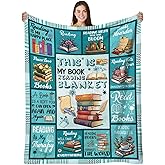 HEIFAM Book Lovers Gifts for Women, Librarian Gifts for Reader, Just a Girl Who Loves Book‘s Blanket Gifts for Reading Lover Bookish, Gift on Christmas Birthday Graduation, Reading Blanket, 50"X60"