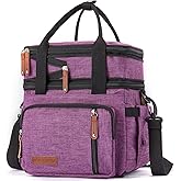 MOV COMPRA Purple Lunch Bag Women, Expandable Insulated Lunch Box for Work, Large Lunch Bag Leakproof Lunch Box Cooler Bag(Purple)