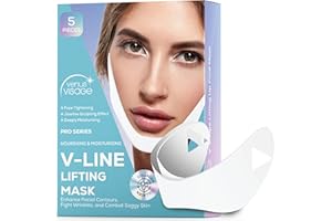 VENUS VISAGE V Line Lifting Mask - Invisible Face Strap - Chin Strap for Double Chin for Women and Men - Firming Double Chin Strap for Defined Jawline (5 Count, 1 Pack)