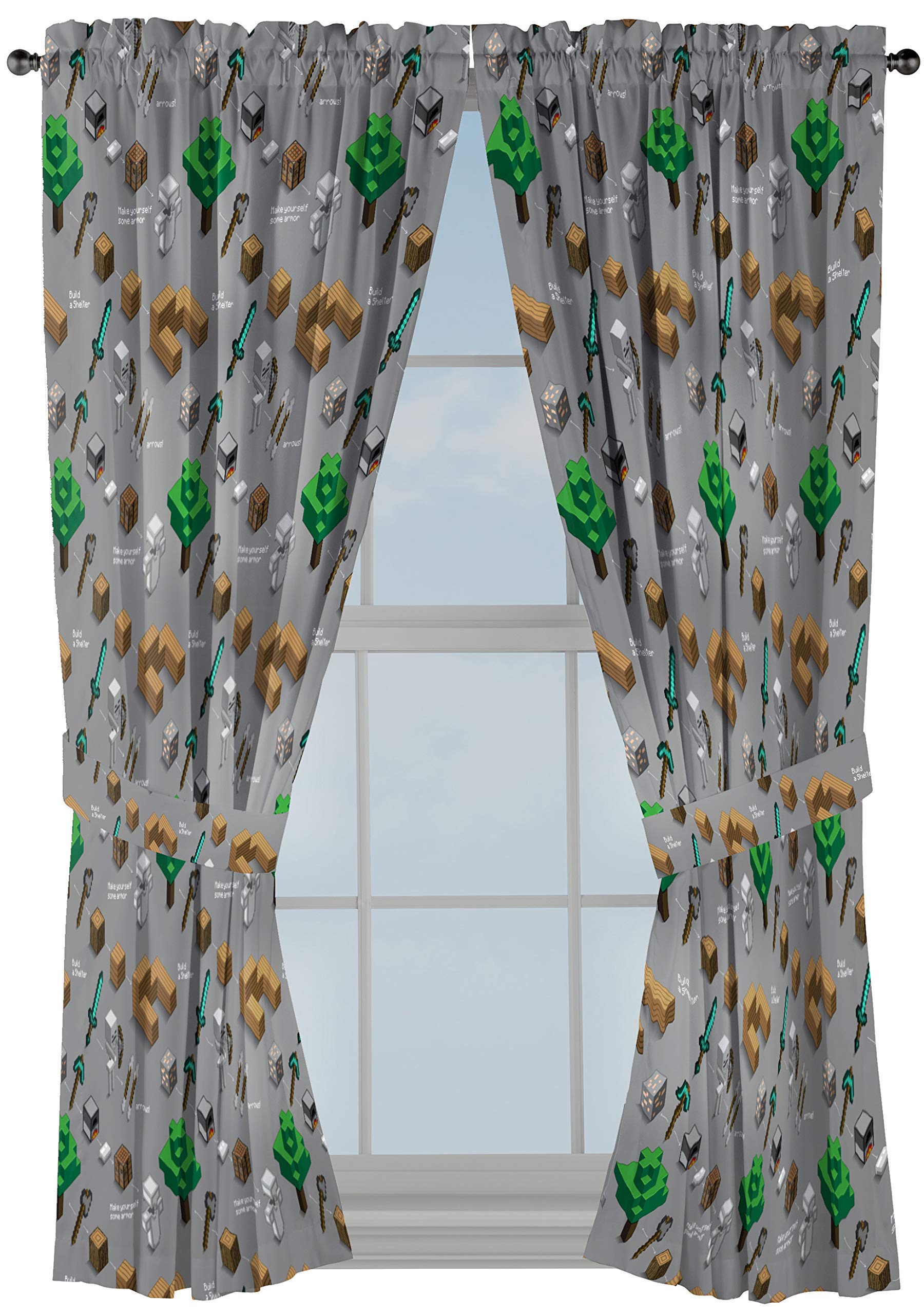 Jay Franco Survive Dark 63 Inch Drapes 4 Piece Set 2 Panels 2