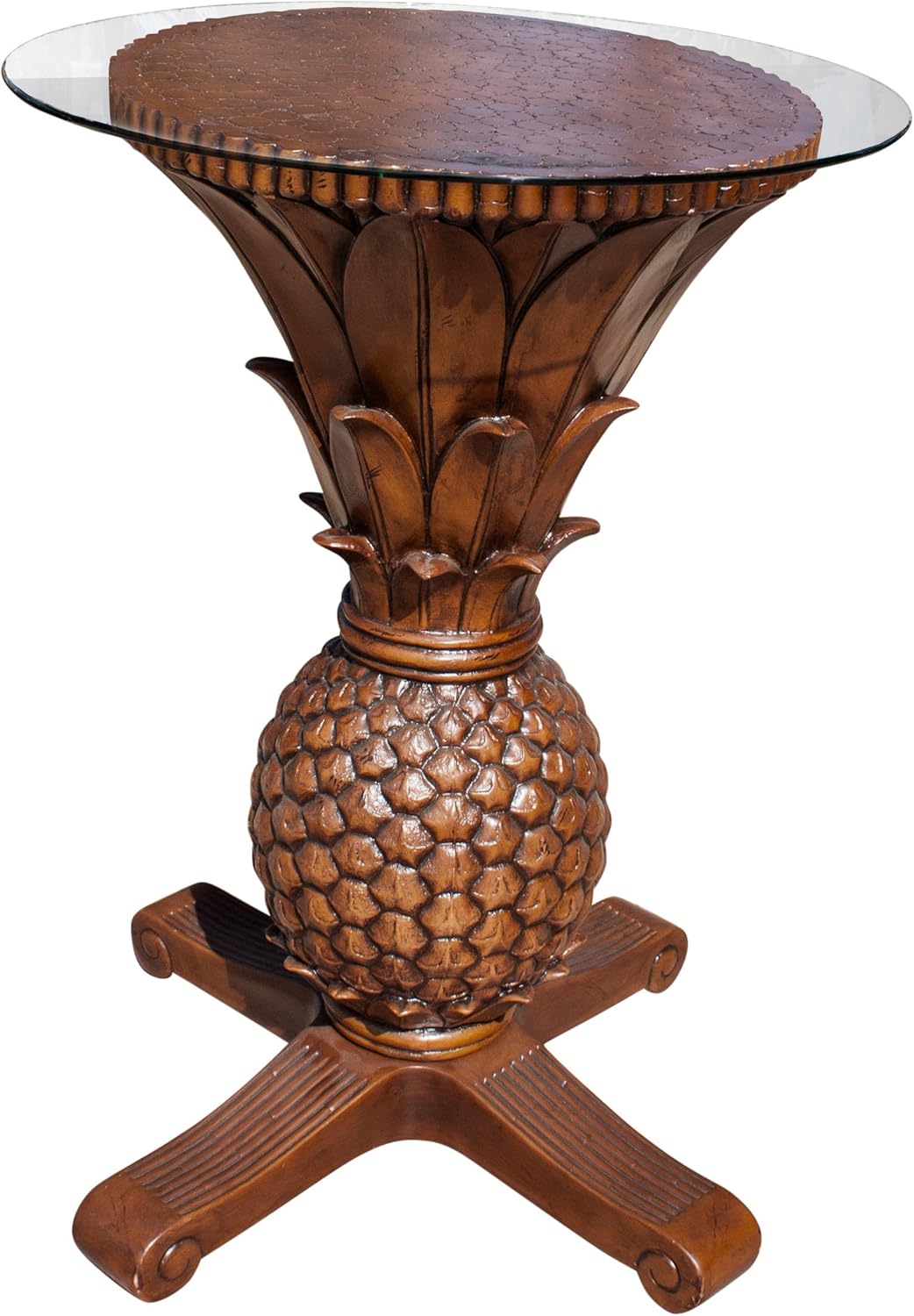 Hospitality Rattan Cancun Palm Pineapple Pub Table Kitchen