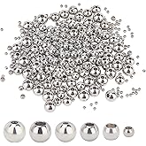 UNICRAFTALE 330pcs 6 Sizes Stainless Steel Beads 2-7mm in Diameter Small Hole Rondelle Beads Stainless Steel Color Smooth Seamless Beads Round Spacer Beads for Jewelry Making Stopper Beads