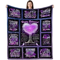Retirement Throw Blanket 50x60 Inches - Purple Flannel, Soft & Warm, With Inspirational Quotes - View #10