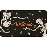 Maytycroco Halloween Skeleton Welcome Door Mat 30x17 Inch for Home Decor | Spooky skeleton doormat and rug for indoor outdoor entrance decorations, non-slip washable floor mats, low-profile rugs