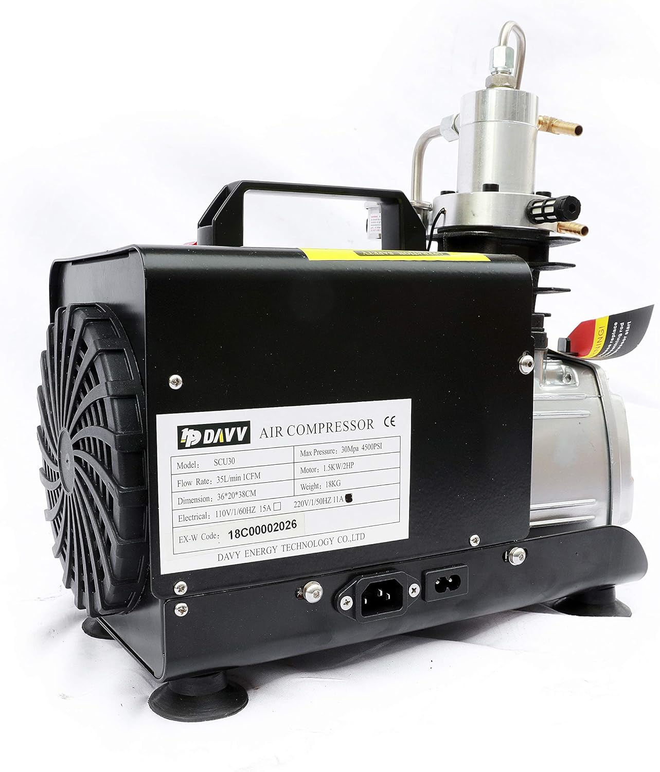 HPDAVV 110V 300bar Portable Air Compressor Scuba Tank Pump Paintball Fill Station for PCP Game