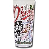 Catstudio Drinking Glass, Ohio State University Glass Cup for Kitchen, 15oz Dishwasher Safe Tumbler for OSU Alumni