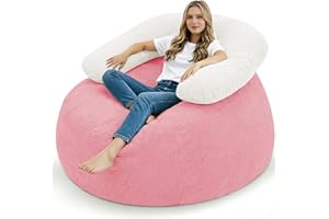 HABUTWAY Giant Bean Bag Sofa, Oversized Beanbag Chair with Filler, Ultra Soft Teddy Fleece Bean Bag Lounge Floor Sofa w/U-Sha