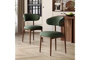 Daluvenix Wooden Fabric Dining Chairs - Medieval Solid Wood Frame, Soft Padded Seats and Backrests Made of Cotton and Linen F