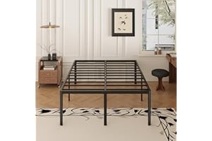 Yicensen 20 Inch Full Bed Frame Heavy Duty Full Size Platform Bed Frame with Rounded Corner Legs No Box Spring Needed, Easy Assembly, Noise Free, Black.