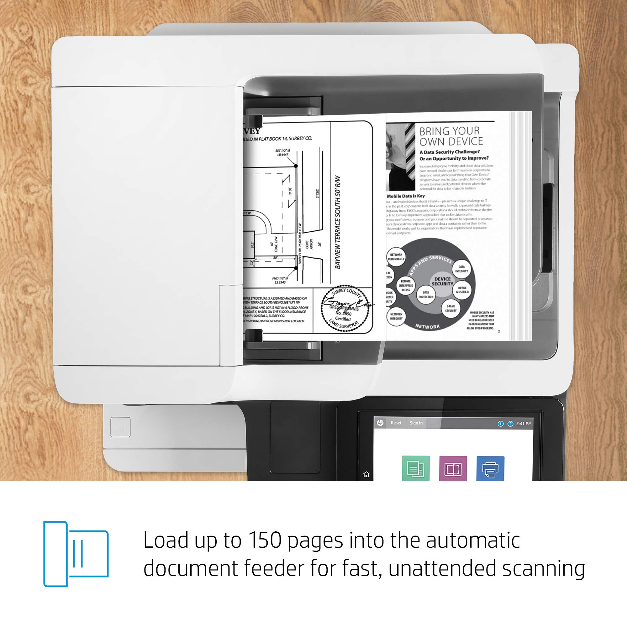 HP LaserJet Enterprise MFP M636fh Monochrome All-in-One Printer with built-in Ethernet & 2-sided printing (7PT00A), White