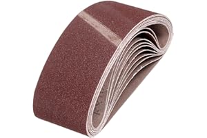 HARFINGTON 4 x 24 Inch Sanding Belts, 10 Pcs 80 Grits Aluminum Oxide Abrasive Belt Sander File Belt for Woodworking, Metal Po