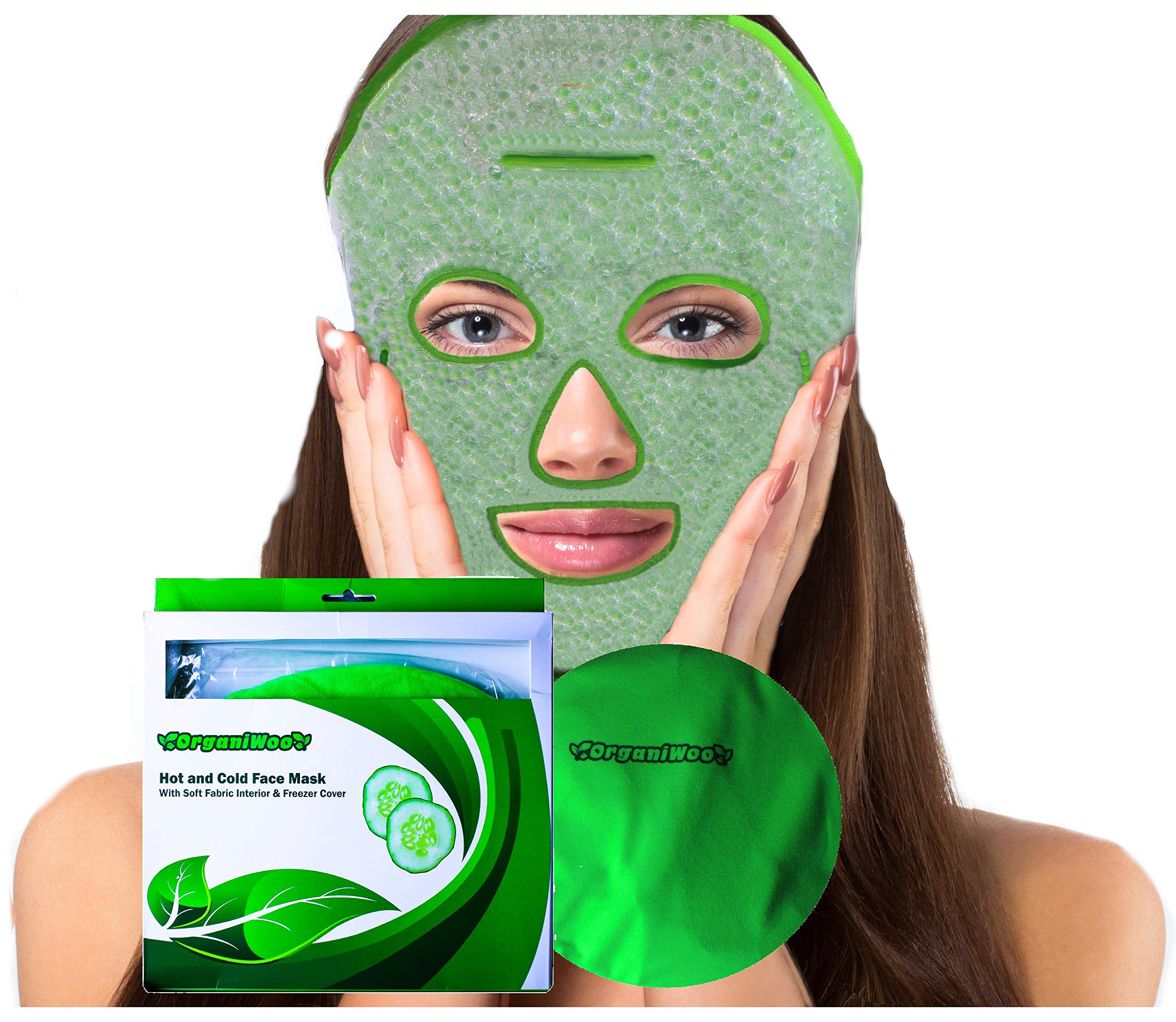 Hot & Cold Therapy Face Ice Mask from OrganiWoo with Freezer Bag,