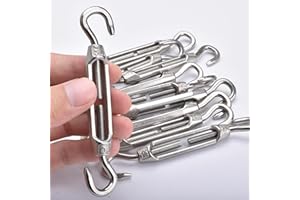 10PCS M4 Turnbuckles,Alele Stainless Steel 304 Adjustable Turnbuckle (Hook & Hook)