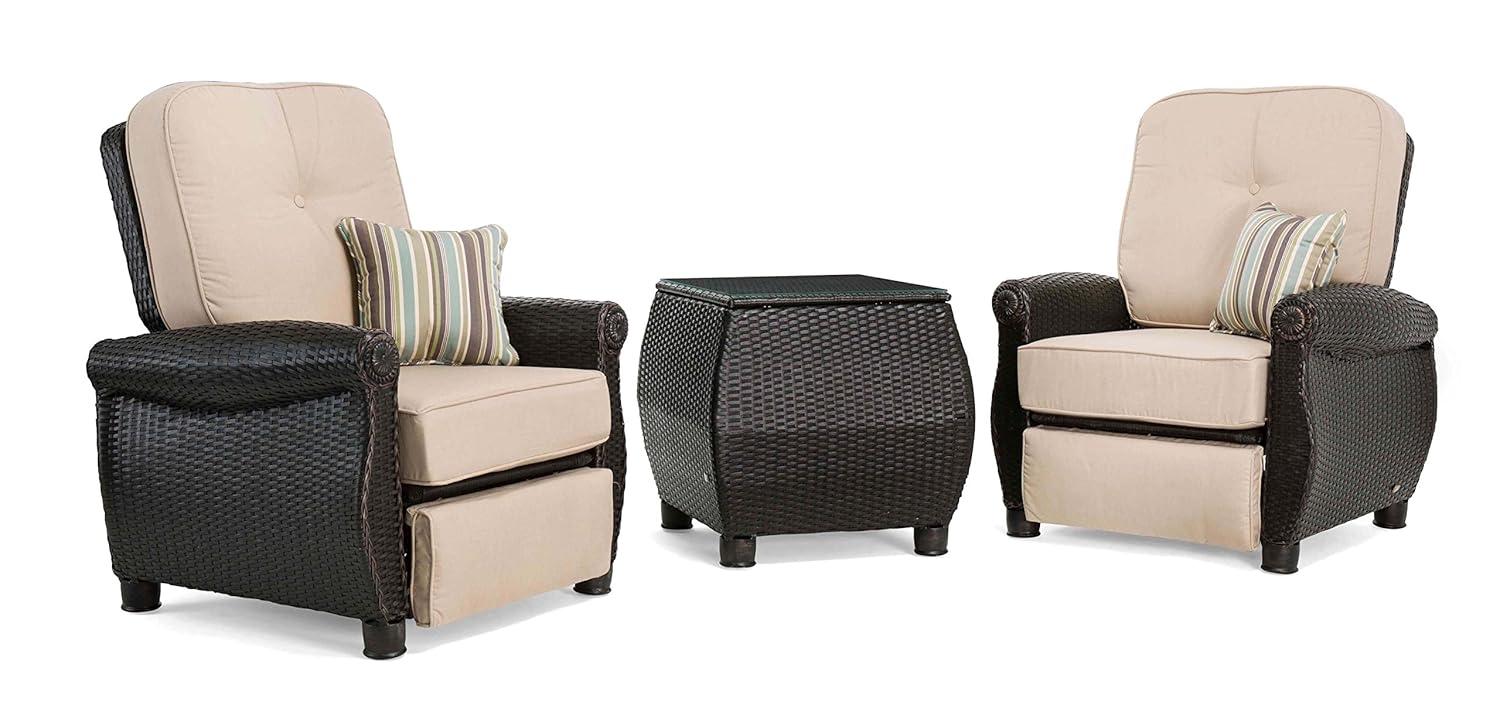 La Z Boy Outdoor Breckenridge 3 Piece Resin Wicker Patio Furniture