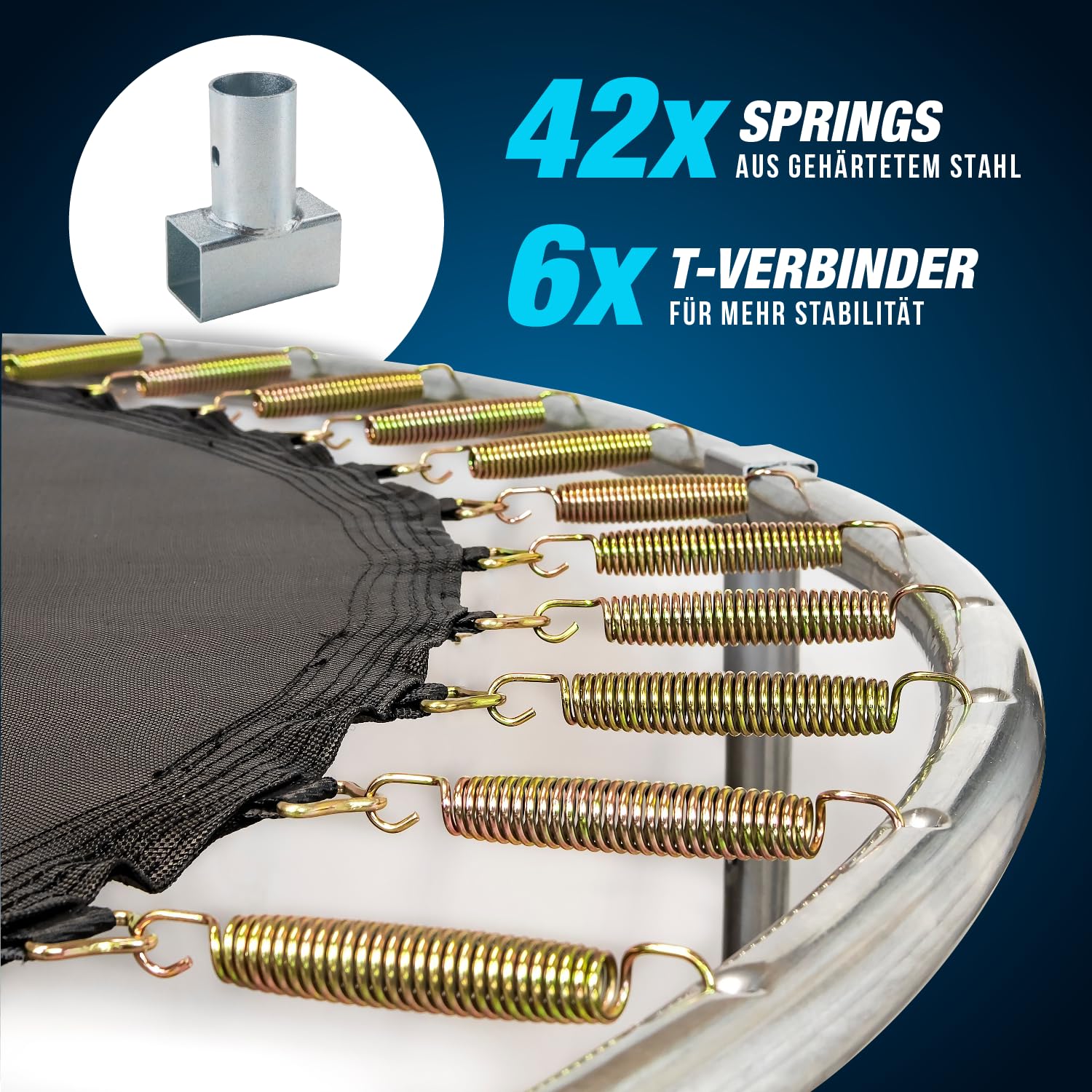 Trampolin Outdoor, Gartentrampolin Ø 244 cm 8 FT Zertifiziert Trampolin mit Sicherheitszaun und Gepolsterte Stangen für Kinder Indoor Outdoor Fitness, Belastbar bis 100kg (244 cm) 6