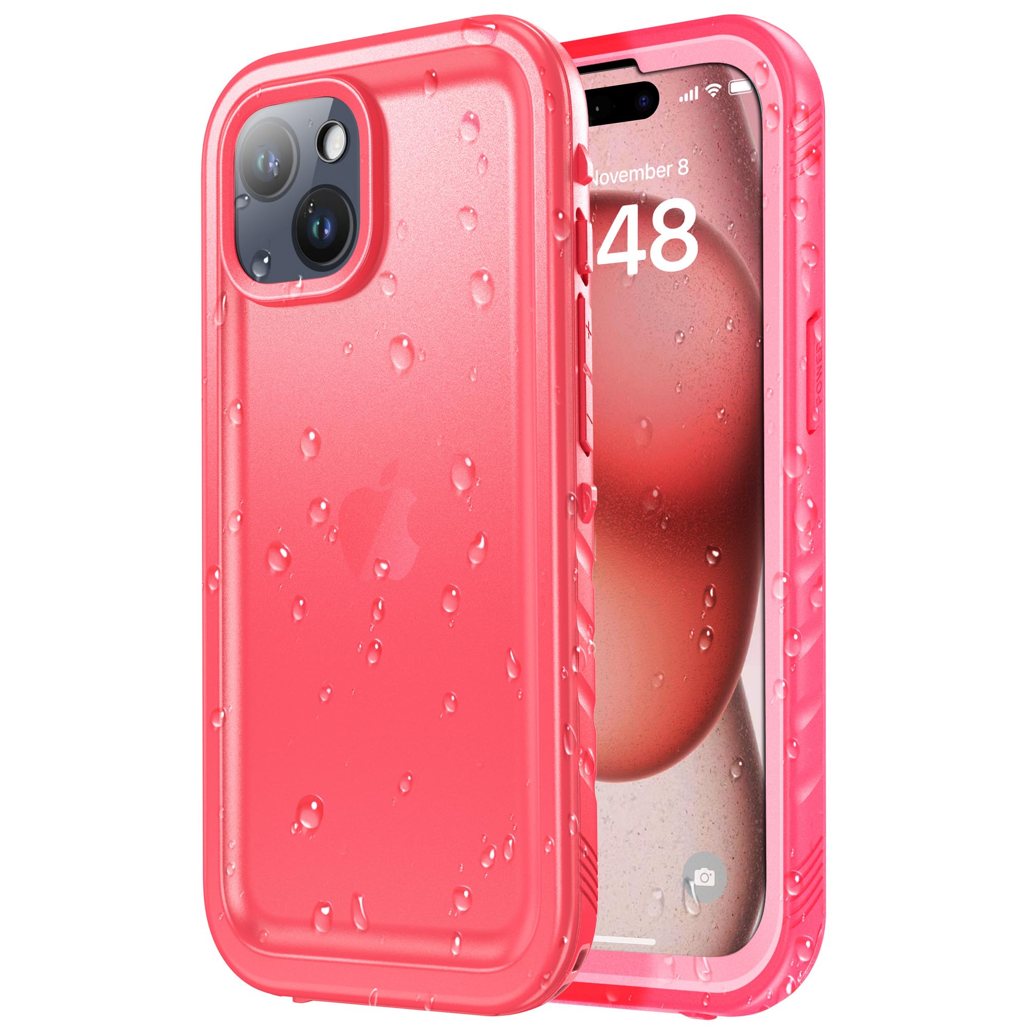 SPORTLINK for iPhone 15 Case Waterproof - Shockproof Heavy Duty Front and Back Cover [Built in Screen/Camera Protector] 360 Full Body Protective [Dustproof][IP68 Underwater] Military Bumper-6.1" Pink — image 1