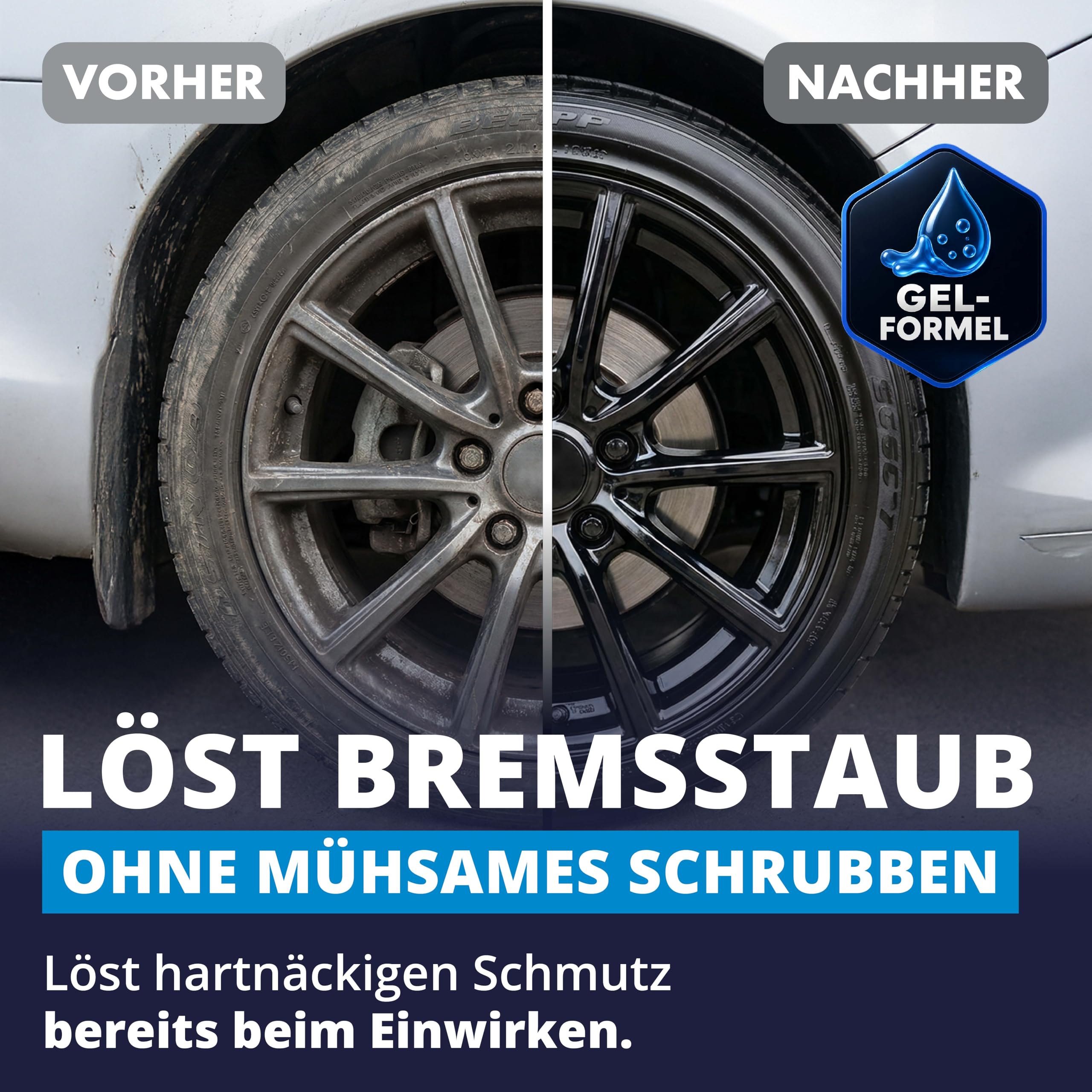 LICARGO FerroActive Felgenreiniger (750 ml) säurefrei mit Wirkindikator - kraftvolle Felgenpflege für Alufelgen, Stahlfelgen & Chromfelgen - pH-hautneutral, materialschonend - Auto Felgen, Rim Cleaner 2