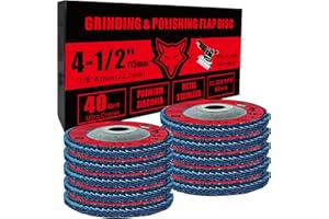 FOXBC 4 1/2 inch Flap Disc 40 Grit for Angle Grinder, Type 29, Premium Zirconium Grinding and Polishing for Metal, 10 Pack