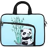 14 15 15.4 15.6 inch Laptop Handle Bag Computer Protect Case Holder Notebook Sleeve Neoprene Cover Soft Carrying Case with Extra Pockets for Dell Lenovo Toshiba HP Chromebook ASUS Acer(Cute Panda)