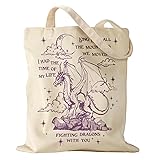 Miss Adola Aesthetic Canvas Tote Bag with Pattern