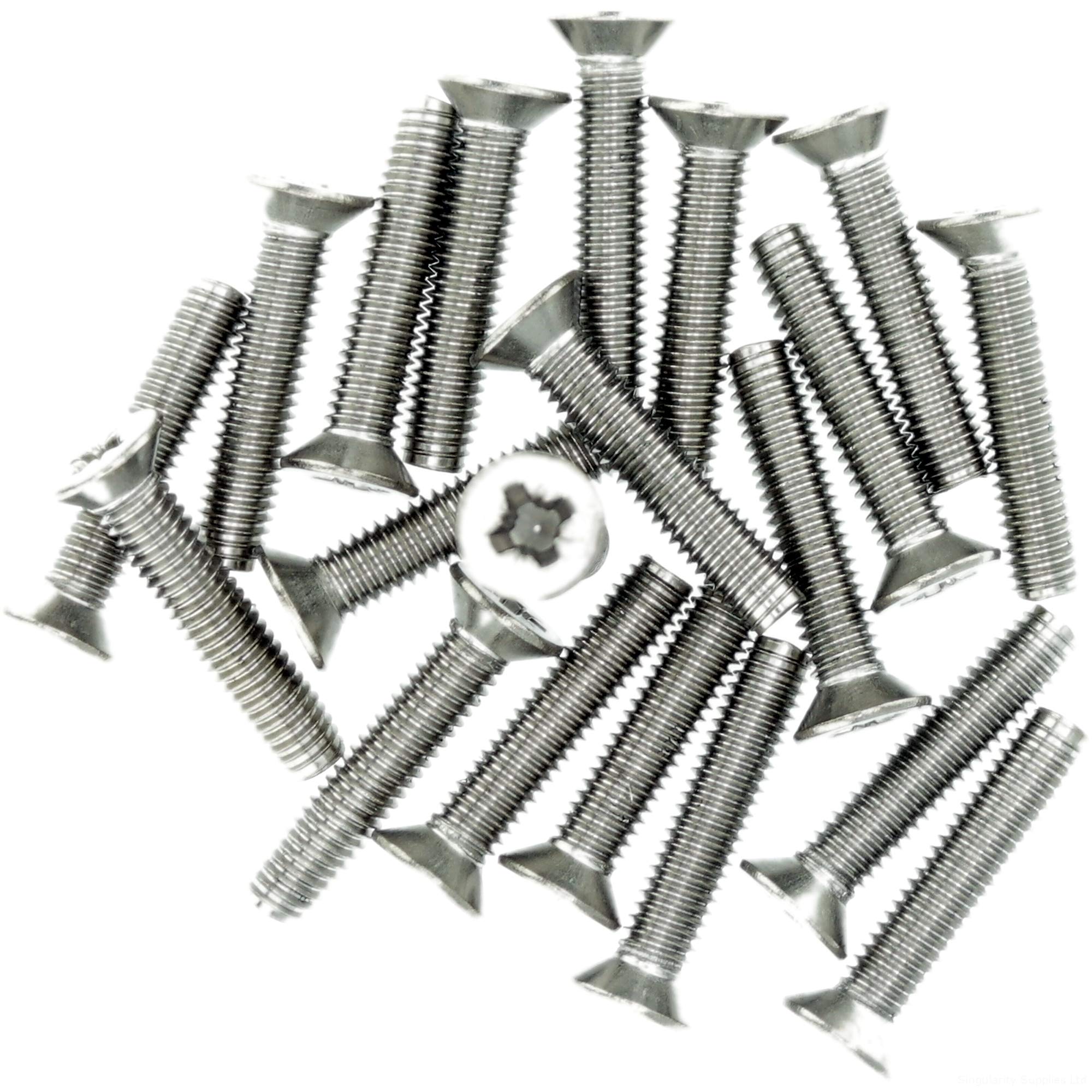 M5 (5mm x 10mm) Pozi Countersunk Thread Rolling Screw - Stainless Steel (A2) (Pack of 20)