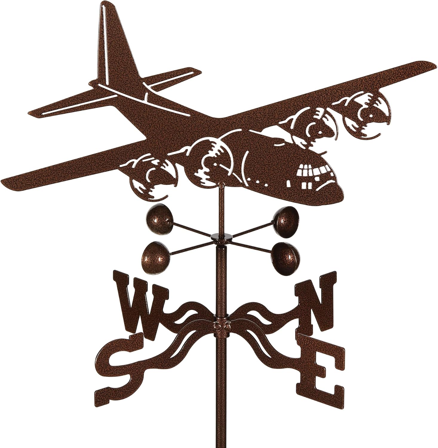 Weathervanes - EZ Vane Steel C130 Airplane Weathervane 21” Height, Includes Metal Deck Mount, Wind Cups & Brackets | Hand-Crafted and Family-Owned, Made in The USA with Triple Powder Coating, Limited