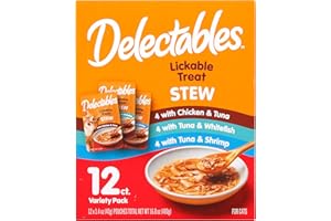 Hartz Delectables Stew Lickable Wet Cat Treats for Adult & Senior Cats, Variety Pack, 1.4 Ounce (Pack of 12)