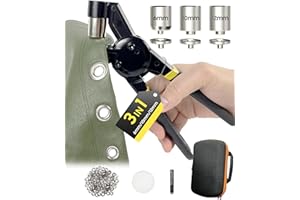 HAPDEN Grommet Tool Kit 1/2 1/4 3/8 Multi-Size Hole Punch, 608 Pcs Heavy Duty Grommets Tool Kit, Eyelets and Grommets for Tarps, Fabric Rings, Leather, Tents, Vinyl, Canvas and so on