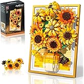 NightFlares Motion-Sensing LED Light Sunflower Photo Frame Building Kit 1011 PCS, Inspired Wall Art Decor, Creative Gift for Adults & Teens 14+