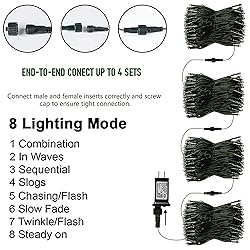Green Christmas Lights, Total 400 LED 132FT