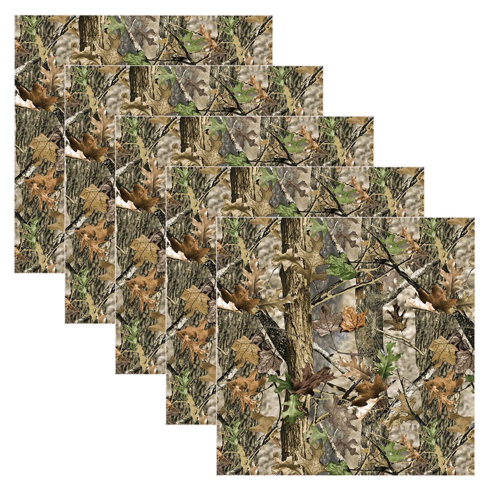 Photo 1 of Camo Self Adhesive Backed Vinyl Sheets 12" x 12" Camouflage Permanent Assorted Vinyl Works with Craft Cutters - 5 Pack (Realistic Treestand Camowraps)