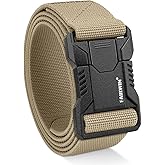FAIRWIN Tactical Belt Men, 1.5" Stretch Nylon Web Military Hiking Rigger Work Belts with Quick-Release Seatbelt Buckle