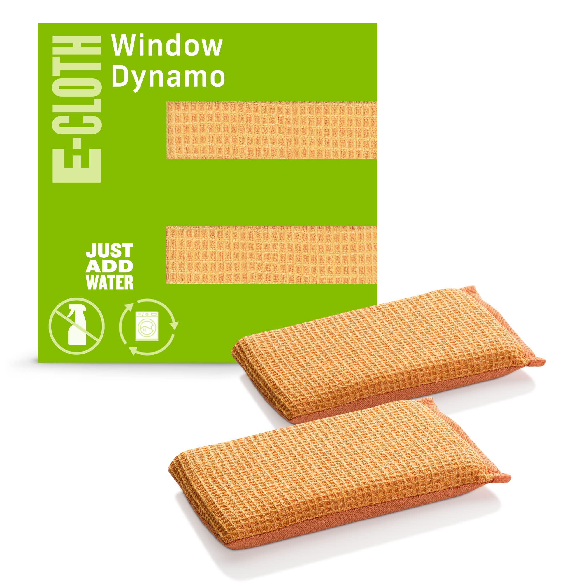 E-Cloth Window Dynamo, Premium Microfibre Glass and Window Cleaner Sponge, Great for Shower Glass Doors, Indoor & Outdoor Windows and Car Windshield, Washable and Reusable, 100 Wash Promise, 1 Pack