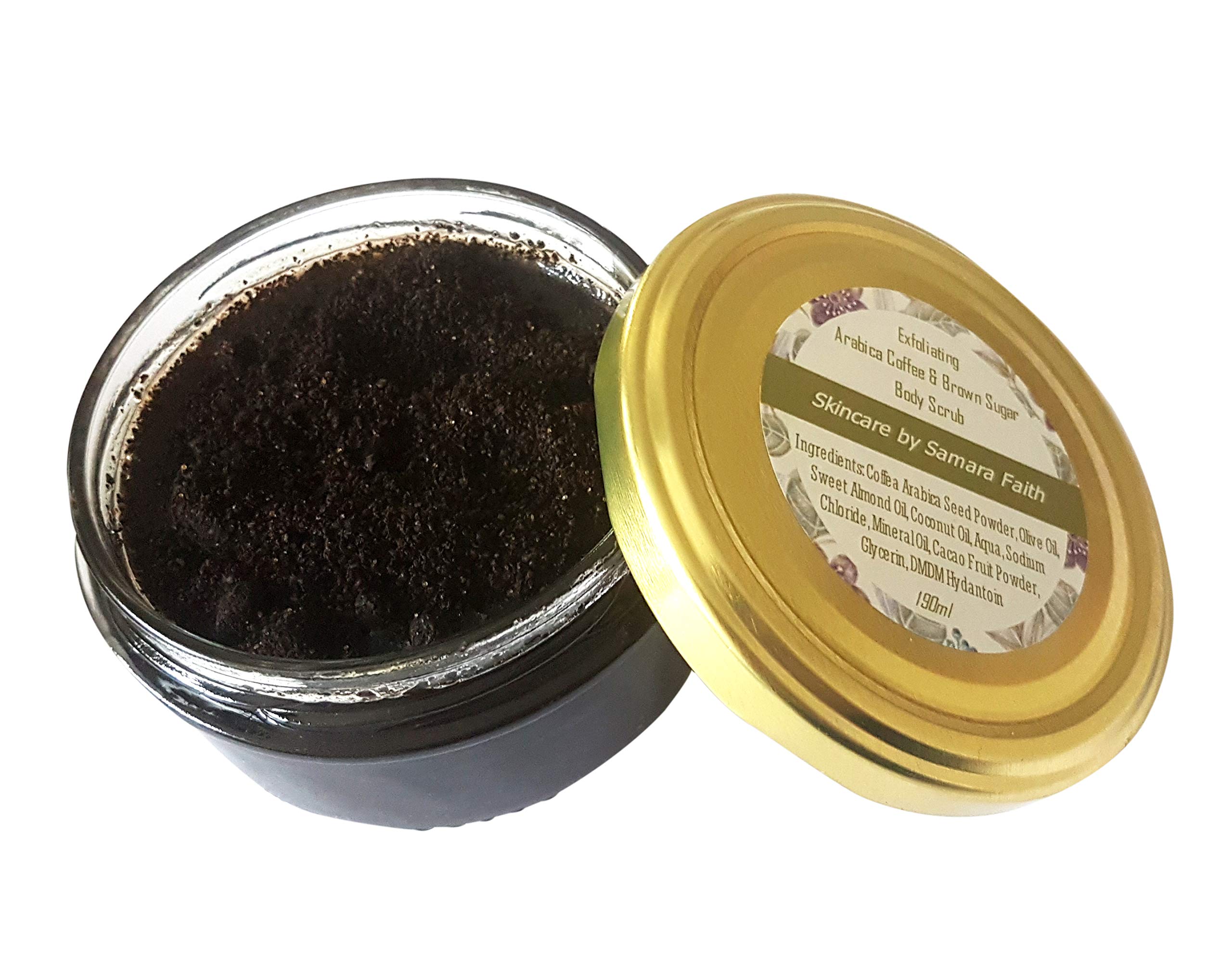 Samara Faith Beauty Arabica Coffee Body Scrub 100% Natural Reduces Cellulite, Stretch Marks and Signs of Ageing