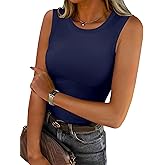 ANRABESS Womens High Neck Tank Tops Stretchy Sleeveless Racerback Sexy Slim Fit Basic Tee Shirts Y2K Trendy Summer Outfits