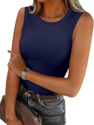 ANRABESS Womens High Neck Tank Tops Stretchy