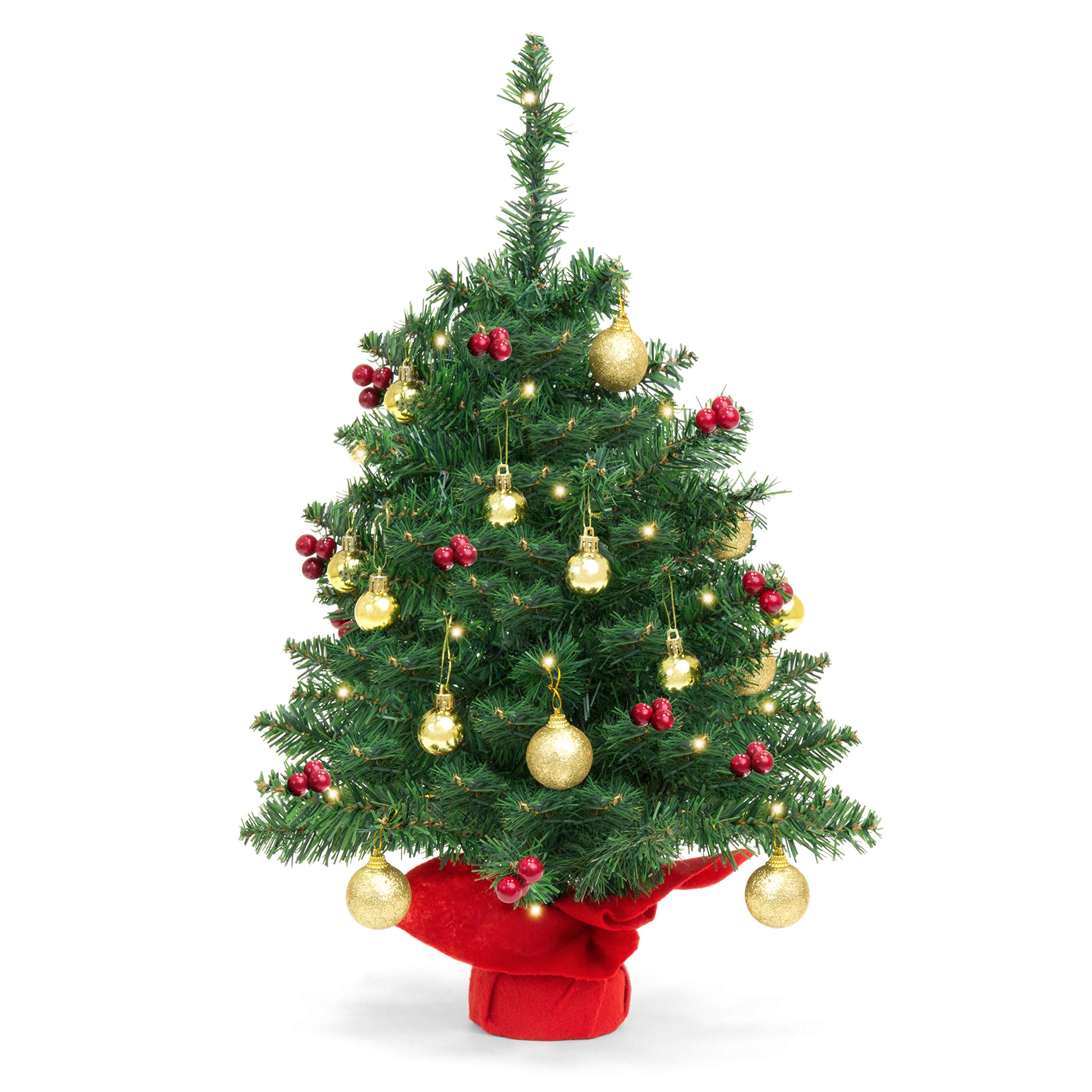 Best Choice Products 22inch PreLit Battery Operated Tabletop Mini Artificial Christmas Tree