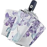 RXHOSIGAY Color Coated Sun Umbrella UV Protection Compact Folding Windproof Parasols Travel Auto Open Close Shade Blocking UV