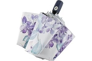 RXHOSIGAY Color Coated Sun Umbrella UV Protection Compact Folding Windproof Parasols Travel Auto Open Close Shade Blocking UV