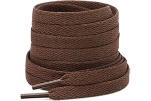 Stepace [2 Pairs] Flat Shoe Laces 5/16" Wide for Sneakers - 13 Colors Shoelaces