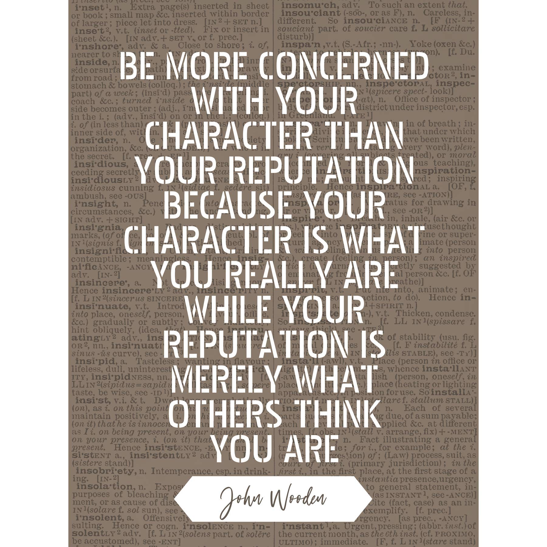 Artery8 Quote John Wooden Character What You Are Basketball Coach Premium Wall Art Canvas Print 18X24 Inch