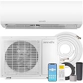 SereneLife 12,000 BTU Mini Split Air Conditioner &amp; Heat Pump 208/230V Indoor &amp; Outdoor Wall-Mounted Units 20 SEER2 with WiFi, Installation Kit Included